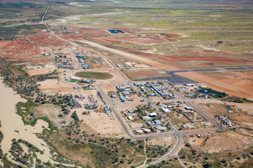Aerial view of Birdsville - Australian Stock Image
