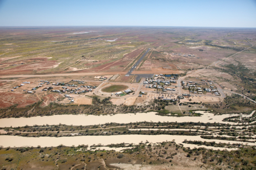 Aerial view of Birdsville, Queensland - Australian Stock Image