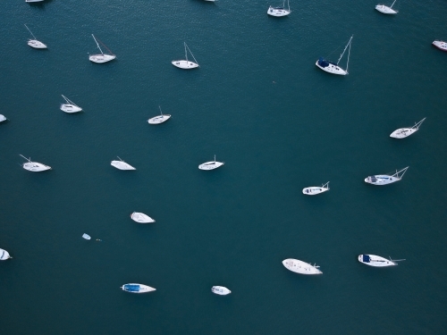Aerial View of Boats on Lake Macquarie