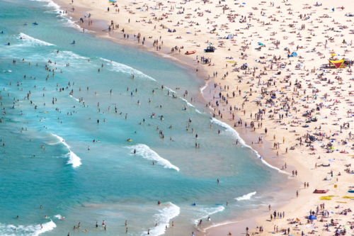 Aerial view of Bondi Beach, NSW - Australian Stock Image