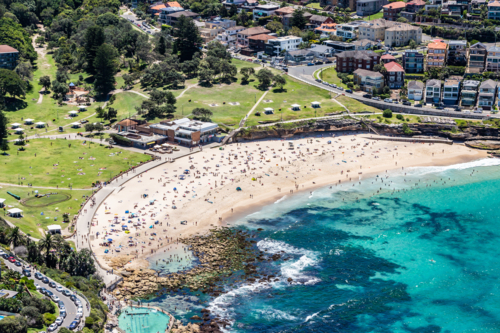 Aerial view of Bronte Beach - Australian Stock Image