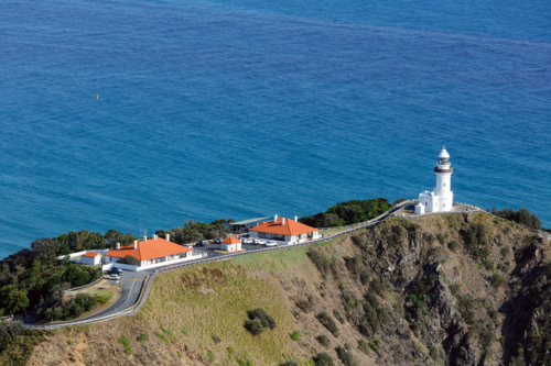 Aerial view of Byron Bay Lighthouse - Australian Stock Image