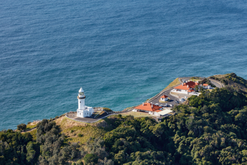 Aerial view of Byron Bay Lighthouse - Australian Stock Image