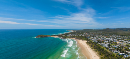 Aerial view of Cabarita Beach - Australian Stock Image