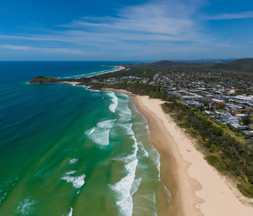 Aerial view of Cabarita Beach - Australian Stock Image