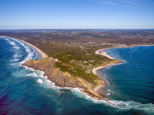 Aerial view of Cape Byron and Byron Bay - Australian Stock Image