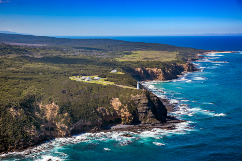 Aerial view of Cape Otway, Great Ocean Road, Victoria - Australian Stock Image