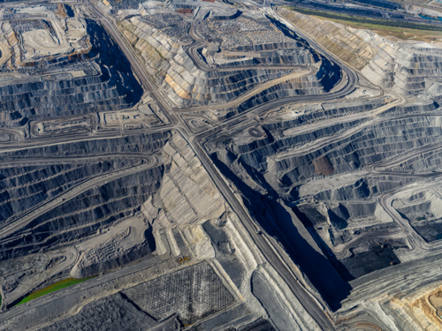 Aerial view of coal mining - Australian Stock Image