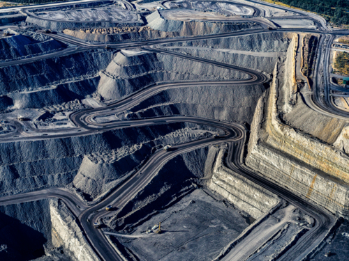 Aerial view of coal mining - Australian Stock Image