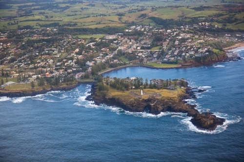 Aerial view of coastal town of Kiama