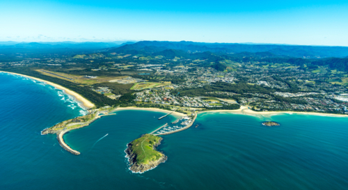 Aerial view of Coffs Harbour, NSW - Australian Stock Image