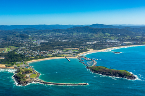 Aerial view of Coffs Harbour, NSW - Australian Stock Image