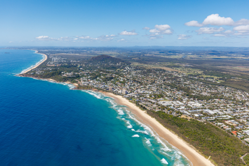 Aerial view of Coolum - Australian Stock Image
