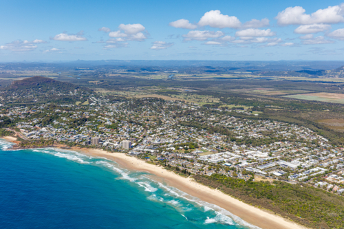 Aerial view of Coolum - Australian Stock Image