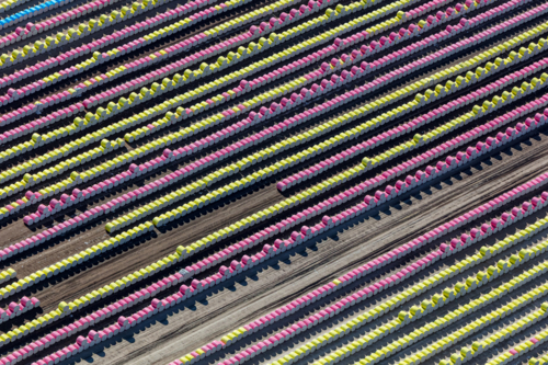 Aerial view of cotton bales - Australian Stock Image