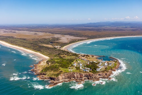 Aerial View of Crowdy Head - Australian Stock Image