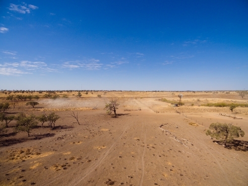 Aerial view of dry barren land
