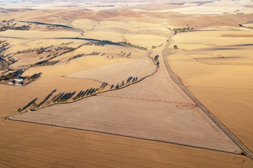 aerial view of farmland in summer - Australian Stock Image