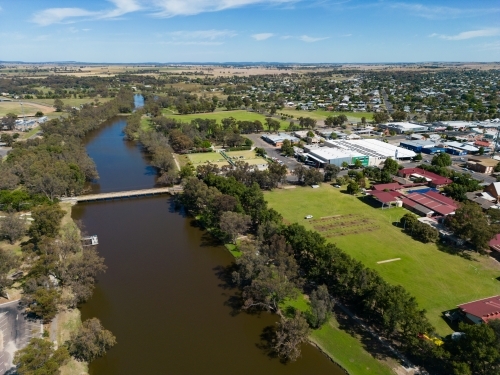 Aerial view of Forbes in regional New South Wales - Australian Stock Image