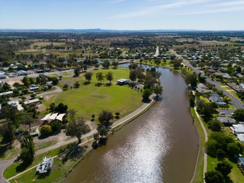 Aerial view of Forbes in regional New South Wales - Australian Stock Image