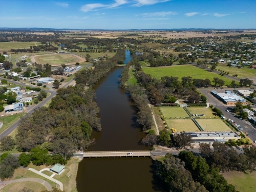 Aerial view of Forbes in regional New South Wales - Australian Stock Image