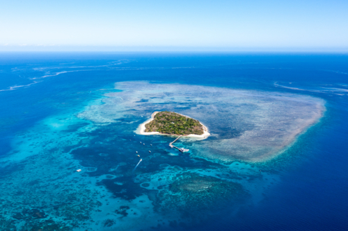 Aerial view of Green Island - Australian Stock Image