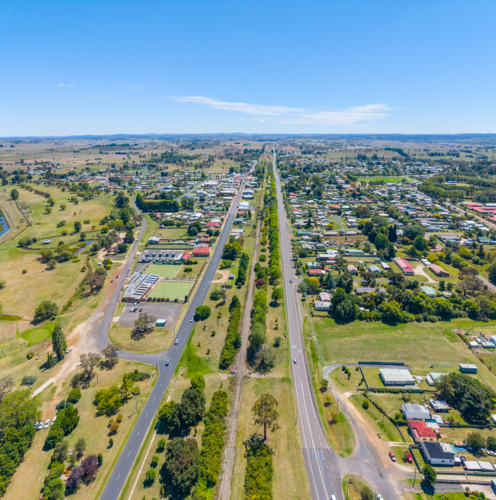 Aerial view of Guyra - Australian Stock Image