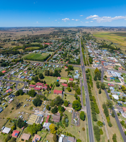 Aerial view of Guyra - Australian Stock Image