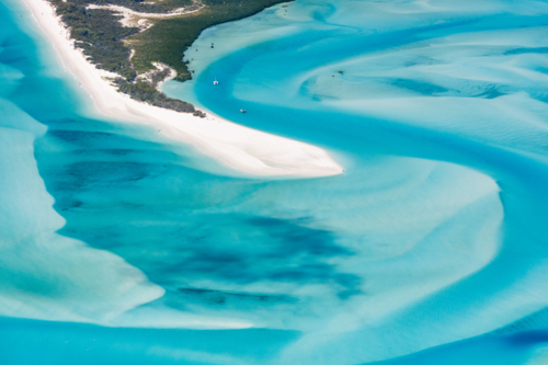 Aerial view of Hill Inlet and Whitehaven Beach - Australian Stock Image