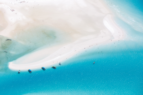 Aerial view of Hill Inlet and Whitehaven Beach - Australian Stock Image