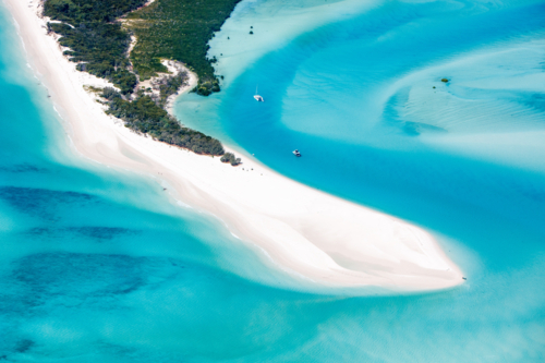 Aerial view of Hill Inlet and Whitehaven Beach - Australian Stock Image