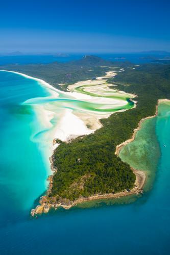 Aerial view of Hill Inlet - Whitsunday Island - Australian Stock Image