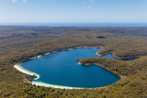 Aerial View of Lake McKenzie - Australian Stock Image