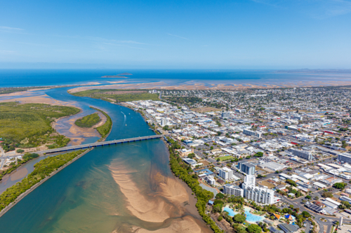 Aerial view of Mackay - Australian Stock Image