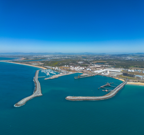 Aerial view of Mackay Harbour - Australian Stock Image