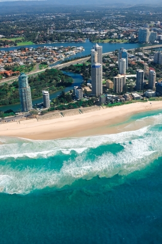 Aerial view of Main Beach on the Gold Coast