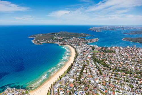 Aerial view of Manly, New South Wales, Australia - Australian Stock Image