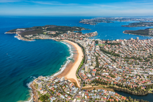 Aerial view of Manly, New South Wales, Australia - Australian Stock Image