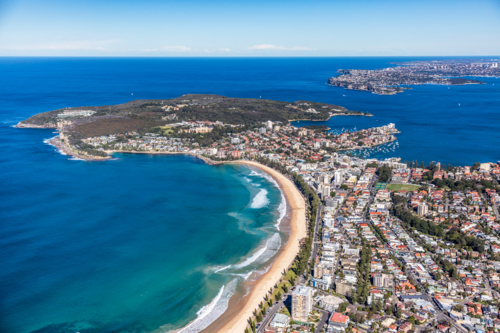 Aerial view of Manly, New South Wales, Australia - Australian Stock Image