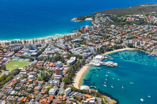 Aerial view of Manly, New South Wales, Australia - Australian Stock Image
