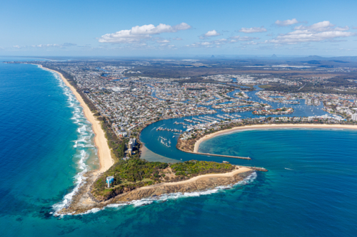 Aerial View of Mooloolaba and Point Cartright, Queensland - Australian Stock Image