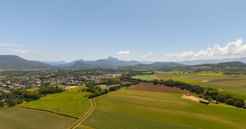 Aerial view of Murwillumbah in northern NSW - Australian Stock Image