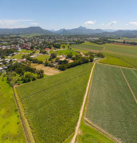 Aerial view of Murwillumbah in northern NSW - Australian Stock Image