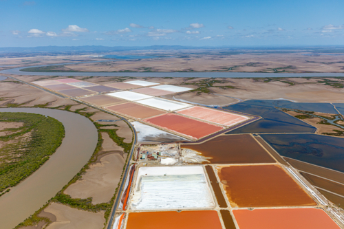 Aerial view of Port Alma - Australian Stock Image
