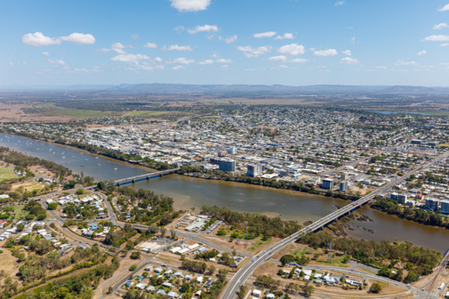 Aerial view of Rockhampton - Australian Stock Image