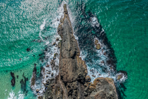 Aerial view of Seven Mile Beach in Forster, New South Wales - Australian Stock Image