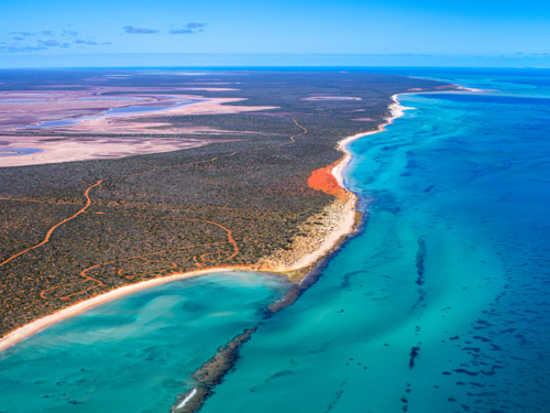 Aerial view of Shark Bay - Australian Stock Image