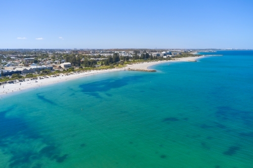 Aerial view of South Fremantle Dog Beach and South Beach - Australian Stock Image