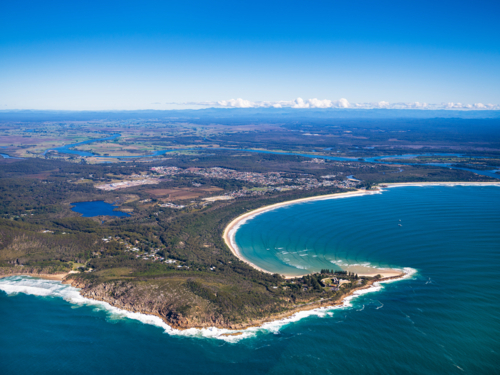Aerial view of South West Rocks, New South Wales - Australian Stock Image