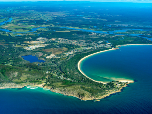 Aerial view of South West Rocks, New South Wales - Australian Stock Image